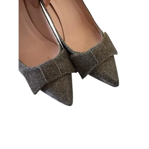 Kate Spade Womens Juliette Bow Toe Dress Pumps Sparkly Wedding Evening SIZE 7.5 - Picture 10 of 11